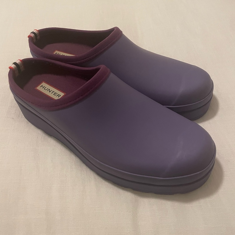 Purple hunter clogs